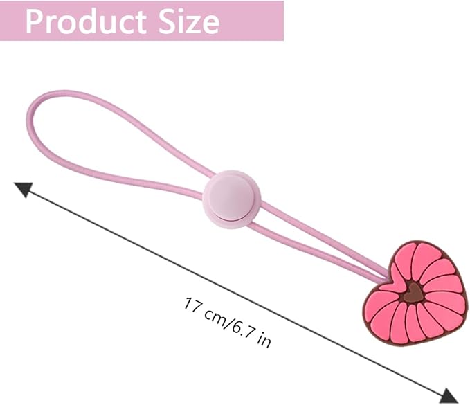3Pcs Cute Pattern Adjustable Elasticity Clay Bag Tie, Studio Ties & Ceramic Tool Strap，The Must-Have Pottery Tool Ties for Pottery Ceramic Bag Closure and Organization((Pink 1)