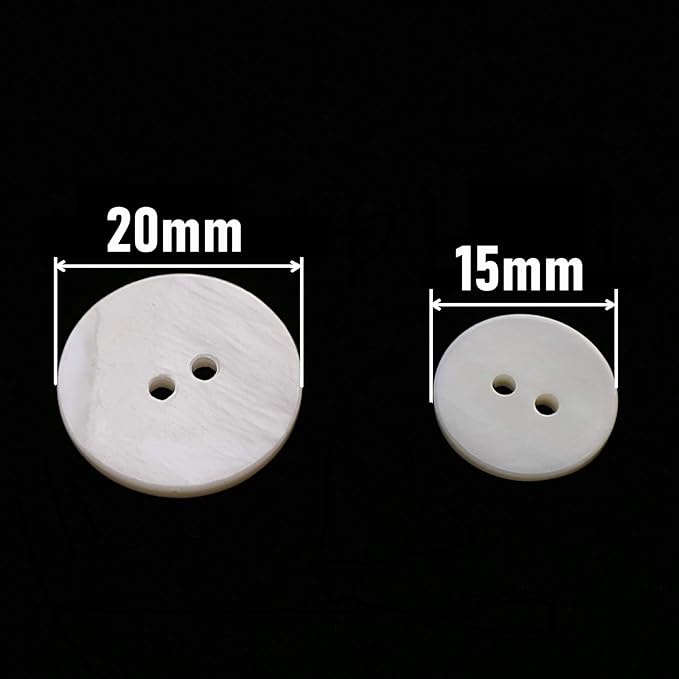 Leekayer 22 Pieces Genuine White Mother of Pearl Blazer Buttons Set 20mm 15mm Natural White MOP Shell Buttons Bulk for Men