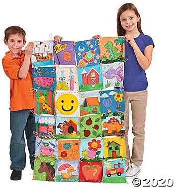 Fun Express DIY Knot Tie Quilt Kit for Kids - No Sew Fleece Blanket Making Kit with 24 Pre-Cut Squares | Craft Kits for Girls Ages 6-12 | Perfect for School, Church Groups & Creative Activities