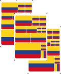 vmcoatdu Columbia Colombia Flag Laser Printing Sticker 3 Pcs Decal in Multiple Sizes Stickers (Yellow Columbia Colombia)