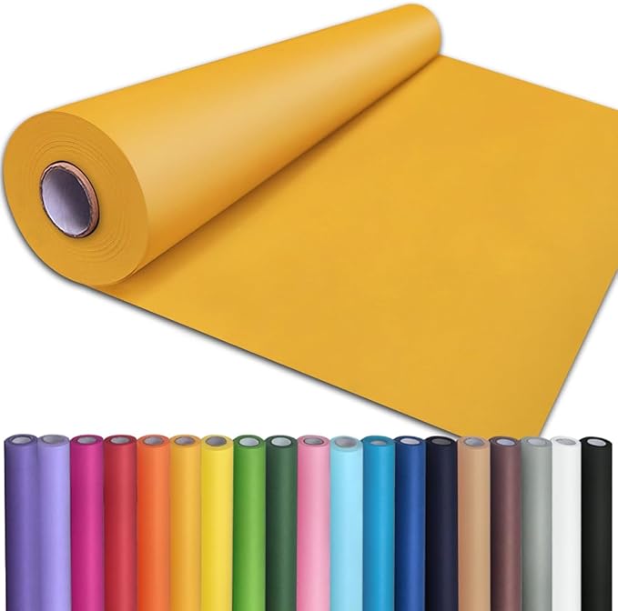PerkHomy 24" x 1,440" (120') Orange Kraft Paper Roll for Craft Bulletin Board Paper Art Table Covering Crafting Gift Wrapping Bouquet Packing Parcel 80GSM 55LB (Orange, 24" x 120')