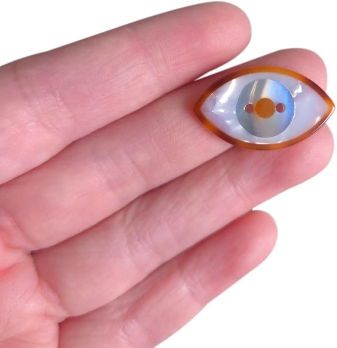 Novelty Eye Shaped Buttons for Crafts,Acetate Button for Clothes,Buttons for Sewing,Button Bulk,Pack of 6