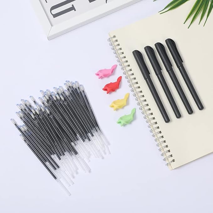 WINBOB 20 Pcs Magic Pens & Refills for Reusable Magic Practice Copybook, Drawing Pen of Invisible Ink, with Writing Training Aid Pencil Grip