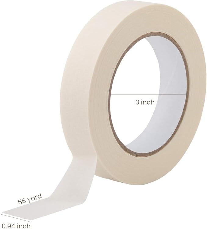 Lichamp Masking Tape 1 inch, 10 Pack General Purpose Masking Tape Bulk Multipack for Basic Use, 1 inch x 55 Yards x 10 Rolls (550 Total Yards)