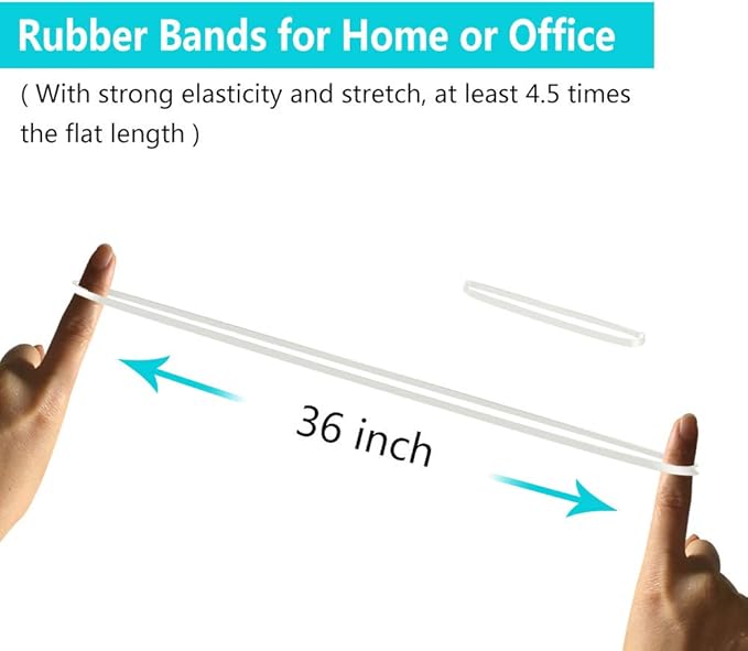 Coopay 120 Pieces Large Rubber Bands Bulk, 8 Inches Heavy Duty Strong Elastic Bands for Office Supply School Home, Securing Trash Can Garbage Cans, File Folders (White)