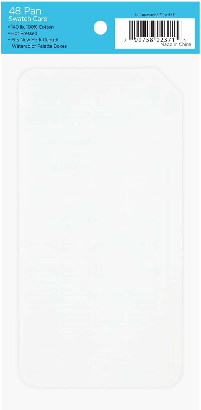 HG Art Concepts Painters Color Diary Watercolor Swatch Card, 48-Pan Size, 5-Pk, 140 lb Hot Press 100% Cotton Paper, Fits New York Central Palette Box, Color Swatch Book for Markers & Colored Pencil
