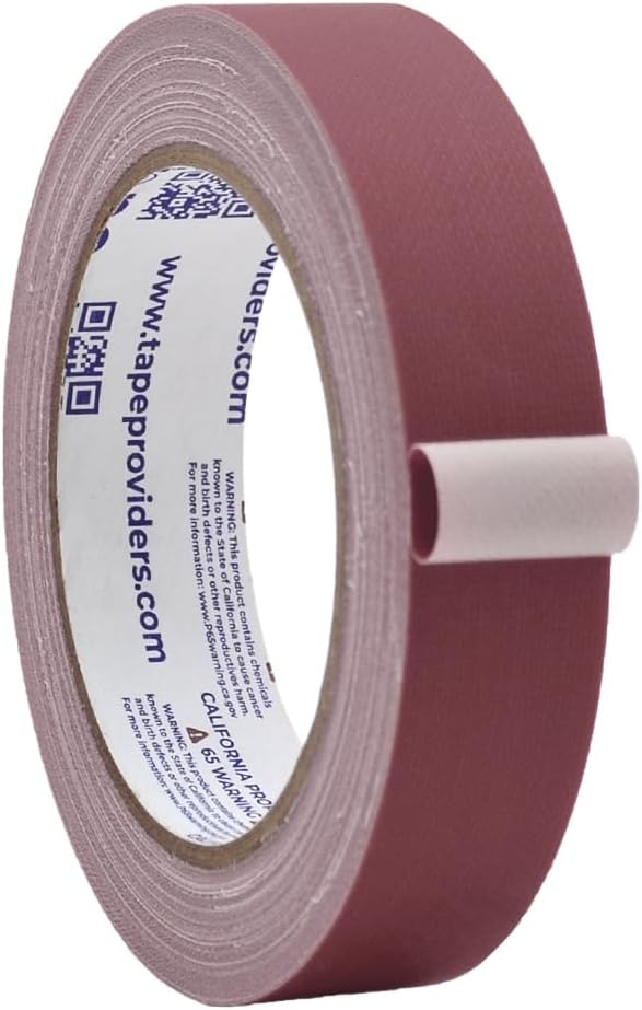 WOD GTC12 Gaffer Tape, Burgundy Low Gloss Finish Film, 1 inch x 60 ft. Residue Free, Non Reflective Cloth Fabric, Secure Cords, Water Resistant, Photography, Filming Backdrop, Production