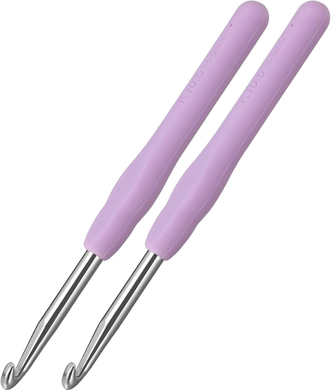 2Pcs 6.5mm Crochet Hooks, Ergonomic Crochet Hook for Arthritis and Beginners, Extra Long, Smooth, Comfortable (Size K / 6.5mm)