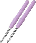 2Pcs 6.5mm Crochet Hooks, Ergonomic Crochet Hook for Arthritis and Beginners, Extra Long, Smooth, Comfortable (Size K / 6.5mm)