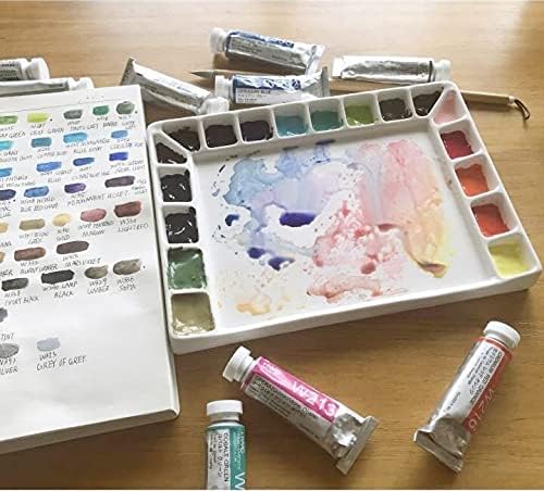 Bower Bird Porcelain Watercolor Palette 18wells Rectangle Artist Professional Ceramic Palettes for Painting (Porcelain)