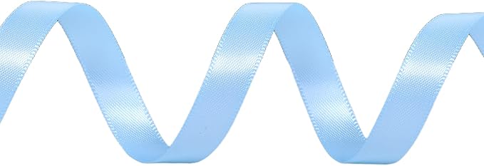 YAMA Light Blue Double Faced Satin Ribbon 3/8 Inch 25 Yards Thin Baby Blue Ribbon for Gift Wrapping Crafts Hair Bows Wedding Party Decoration