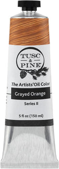 Tusc & Pine Artist Oil Paint - Grayed Orange, 150 ml, Non-Yellowing, Rich & Creamy Consistency, Maximum Pigment Load, Small Batch Milled Oil Paints Made in the USA for Professional Artists