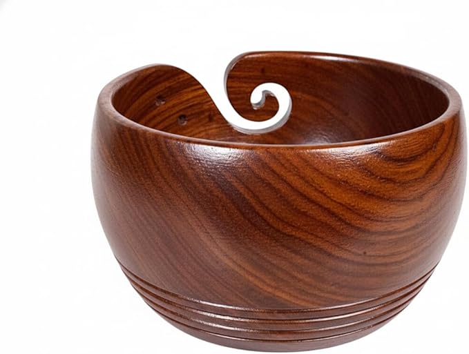 Personalized Wooden Yarn Bowl, Handmade Yarn Organizer Bowl, Rosewood Decorative Weaving Thread Storage bowls, Perfect for Mother's day Gifts