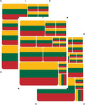 vmcoatdu Lithuania Flag Laser Printing Sticker 3 Pcs Decal in Multiple Sizes Stickers (Yellow Lithuania)