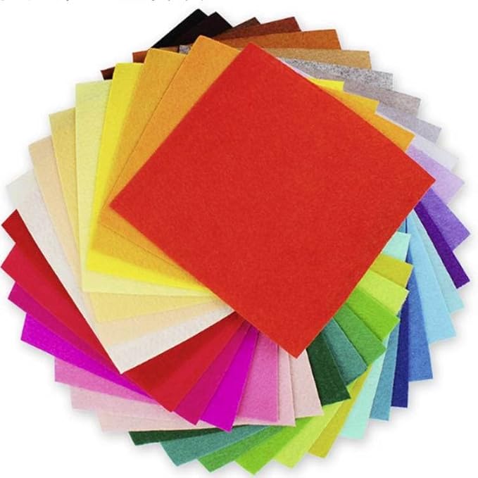 YYCRAFT Soft Felt Sheets 6 X 6 Inch Felt Fabric Squares Patchwork Sewing DIY Craft 1.6mm Thick - 20 Color(40 Pack)