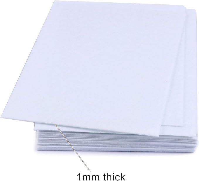 YYCRAFT Stiff Felt Sheets 9 Inch X 12 Inch - 48 Pcs Pack(Thickness:1mm),White