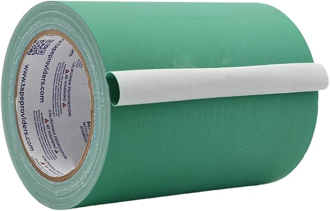WOD GTC12 Gaffer Tape, Green Low Gloss Finish Film, 6 inch x 60 ft. Residue Free, Non Reflective Cloth Fabric, Secure Cords, Water Resistant, Photography, Filming Backdrop, Production