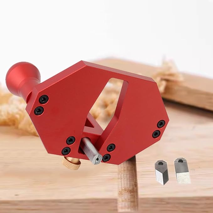 Router Plane Hand Wood Planer, Handheld Woodworking Tool, Woodworking Carpenter Tools Adjustable Woodcraft Trimming Knife Depth Stop Planer Wood Chamfering Slottinge (Red)