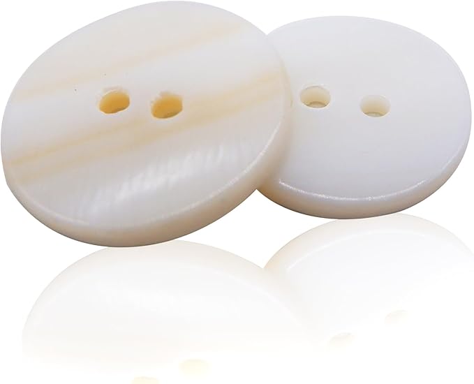 60PCS White Genuine Mother of Pearl Buttons Set, Natural Shell Buttons for DIY Sewing Crafts, Clothes, Blazer, Shirts, Suits (12.5mm/15mm/18mm/20mm, 2 Holes)