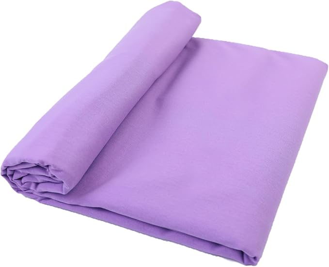 Purple Cotton Fabric for Sewing 59 Inch Wide Natural 100% Cotton Poplin Fabric by The Yard Soft Embroidery Cotton Material Apparel Cloth (Purple, 3 Yard)