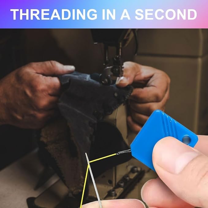 Automatic Needle Threaders for Hand Sewing, 2025 Upgrade Embroidery Floss, Sewing Machine Needle Threader, Sewing Supplies Tool, Fits All Needle Sizes (5, Yellow)