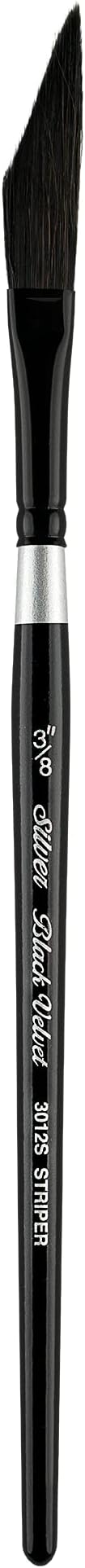 Silver Brush Limited 3012S-3/8 Black Velvet Dagger Striper Paintbrush for Watercolor, Gouache, Inks, & Dyes, Size 3/8 Inch, Short Handle