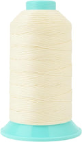 Mandala Crafts Size 277 840D T270 Bonded Nylon Thread - Ivory 800 YDs Tex 270 Heavy Duty Sewing Threads for Leather, Jeans, Weaving, Outdoor Marine Upholstery
