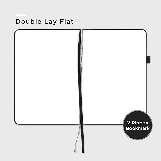 &And Per Se Blank Journal Notebook, 160 Pages, 5.7 x 8 inches College Ruled Thick Paper Notebook Journals for Writing, Hardcover Notebook(1 Pack, black)