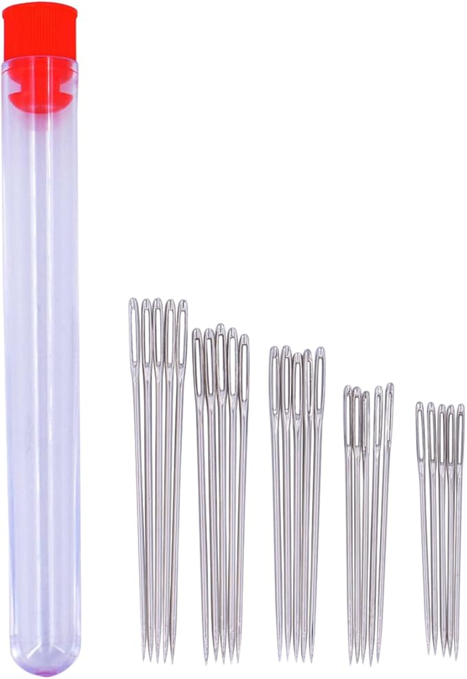 Sewing Kit for Teens & Petite Fingers | THIK-Grip Thimbles - Small (4) Medium (2) | Needles (55) | Ruler (1) | Fabric Clips (4) & More Supplies