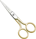 6" Sharp Scissors - Professional Stainless Steel Scissors Cutting for Fabric Sewing Embroidery Paper Handcraft Craft Art Work Household DIY Tool (Gold)