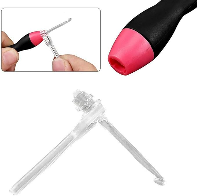 Paddsun Lighted Crochet Hook Set, 9 in 1 Rechargeable Ergonomic Crochet Hook Set with Zip Case Light Up Knitting Needles Kit Weave Sewing Tool Accessories