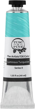 Tusc & Pine Artist Oil Paint - Luminous Turquoise, 40 ml, Non-Yellowing, Rich & Creamy Consistency, Maximum Pigment Load, Small Batch Milled Oil Paints Made in the USA for Professional Artists