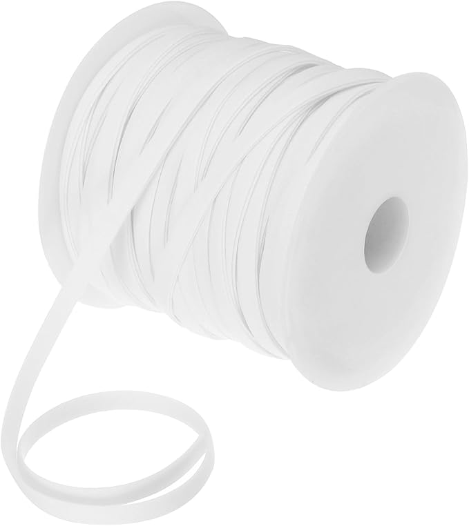 MECCANIXITY 1/4 Inch Double Fold Bias Tape Polyester Continuous Bulk Bias Tape for Sewing,Seaming Quilting Hemming Binding Crafts (White 55 Yards)