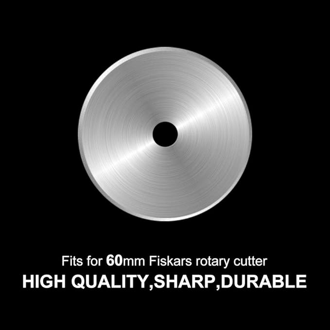 Rotary Cutter Blades 60mm - 5 Pack Refill Rotary Blades 60 mm Fits for Fiskars 60mm Rotary Cutter, Sharp and Durable