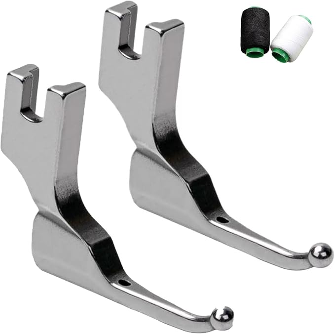 P369 Presser Foot, New Bead Sequin Special Presser Foot, Foot Wedding Dress Bead for Sewing and Beaded Fabric, No-Bead-Tapping, Anti-Curl & Fabric-Holding for Evening Gowns, Fashion Fabrics(2pcs Silve