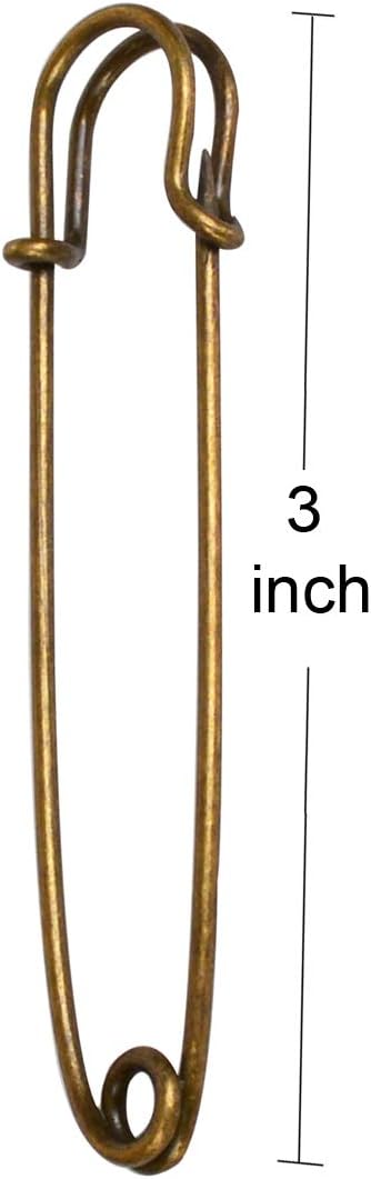 50 Pcs Safety Pins Heavy Duty Large Safety Pins (Brown)