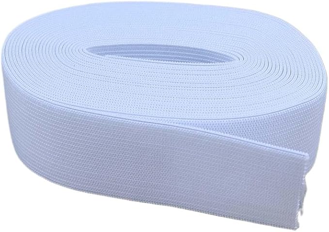10 Meters Flat Elastic Band Rubber Band for Sewing Clothing Pants Accessories Stretch Belt Garment DIY Sewing Fabric (White,1.37" (35mm) x 10 Meters)