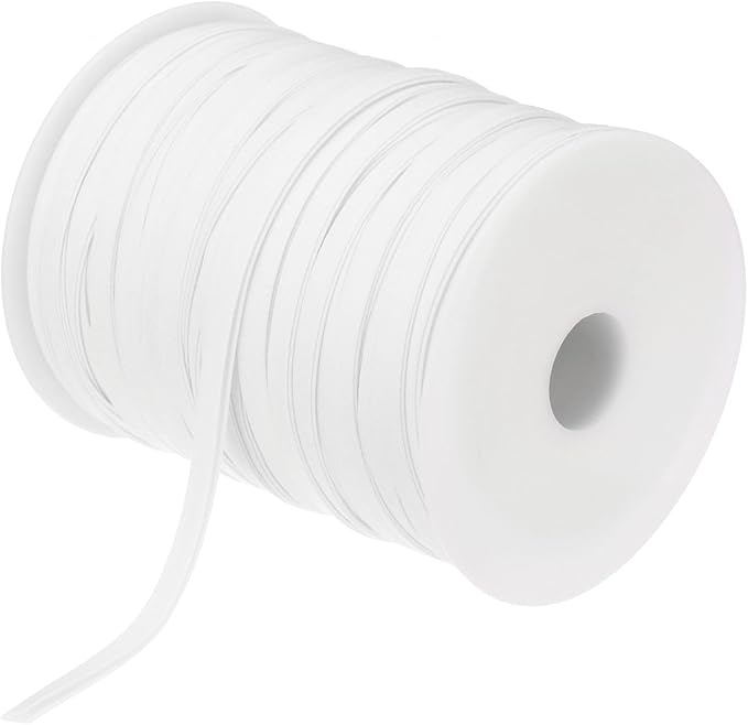 MECCANIXITY 1/4 Inch Double Fold Bias Tape Polyester Continuous Bulk Bias Tape for Sewing, Seaming Quilting Hemming Binding Crafts (White 100 Yards)