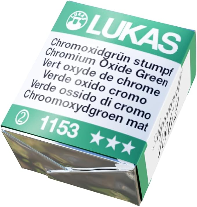 LUKAS 1862 Aquarell Artists' Watercolor Pans, Oxide Of Chromium Half Pan - Vibrant Professional Grade Watercolor Paint - Easy-to-Wet, Intense Color, Long-lasting -Ideal for Professional Watercolorists
