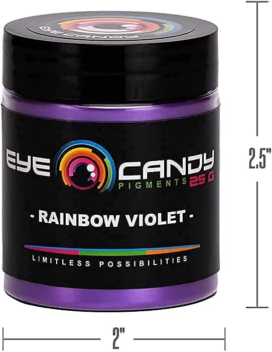 Eye Candy Pigments Premium Purple Mica Powder - Rainbow Violet (25gr) - for Epoxy, Resin, Soap, Paint, Woodworking, Acrylic Pouring, Bath Bombs, Fishing Lures - DIY Arts and Crafts Additive