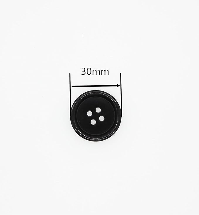 50PCS 1 1/5 Inch Black Button, 4 Holes Plastic Large Buttons for DIY Craft Sewing (Black, 30mm) YIGUANXIN