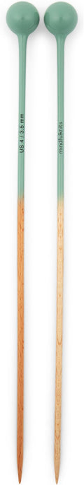 mindfulknits Premium Straight Single Pointed Beech Wood Knitting Needles – Size US 4, 3.5mm – 35cm Length – Straight Needle Set - Crafting & Knitting Supplies for Relaxation & Stress Relief (3.5mm)