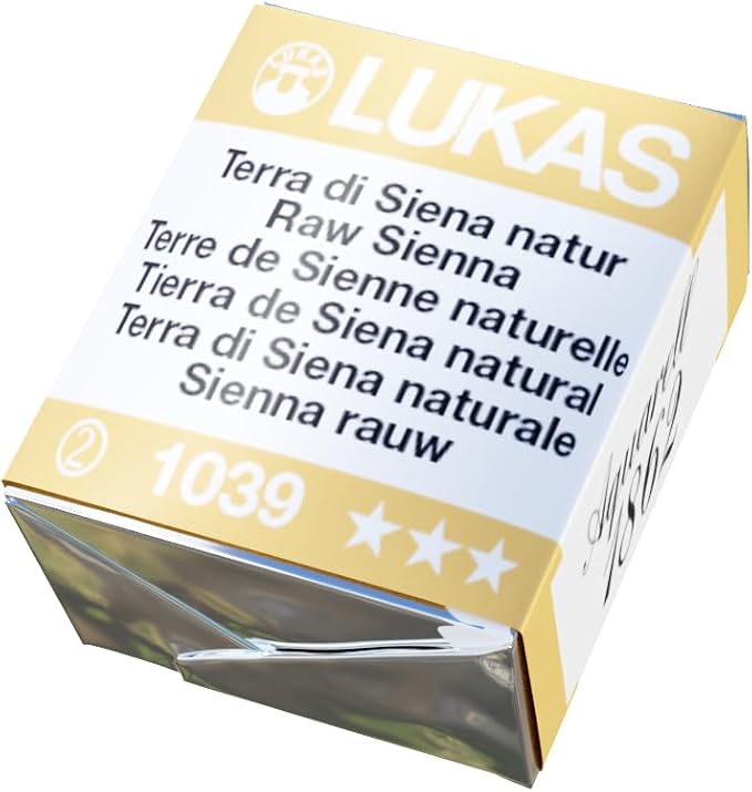 Lukas 1862 Aquarell Artists' Watercolor Pans, Raw Sienna Half Pan - Vibrant Professional Grade Watercolor Paint - Easy-to-Wet, Intense Color, Long-lasting - Ideal for Professional Watercolorists