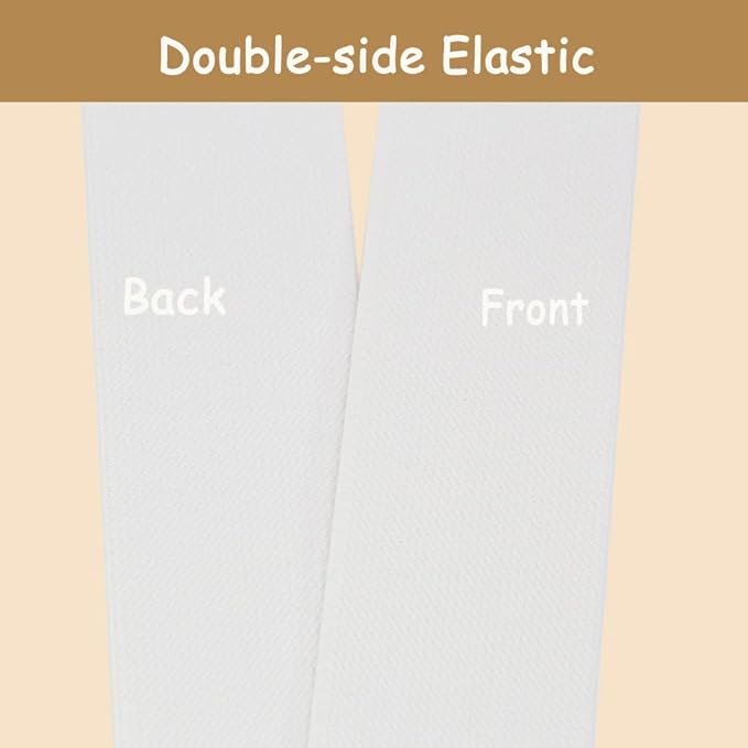 White Knit Elastic Band 1-1/2 inch 10 Yards 38mm Double-Side Twill Woven Elastic Heavy Stretch Straps Elastic Spool Band for Sewing Clothing Pants Waistband Wigs Skirts Craft DIY Projects