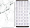 Portable Watercolor Tins Paint Palette with 40Pcs Empty Half Pans and Magnetic Squares, Small Travel Metal Paint Box with Acrylics Painting Art Drawing.Marble