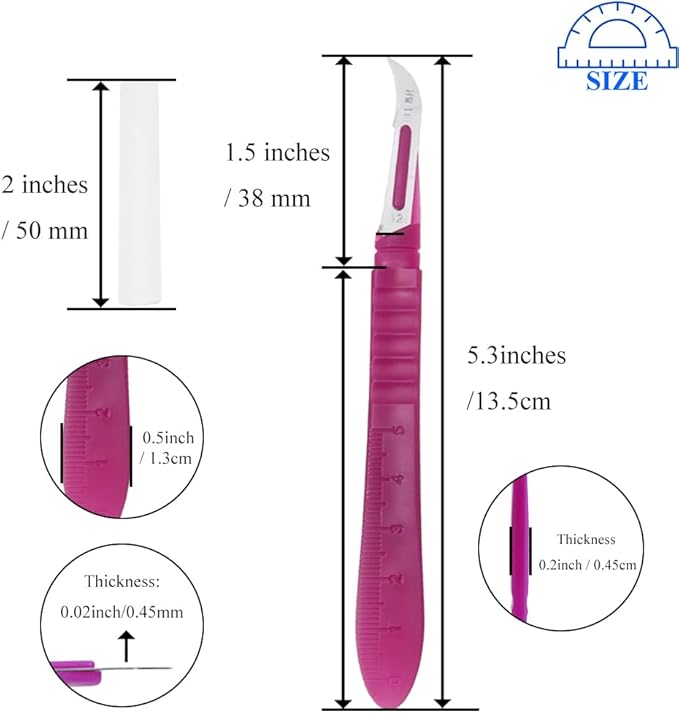 HAHIYO Pink Seam Ripper Ergonomic Grip Thread Stitch Remover Sewing Stitch Cutter Thread Ripper Unpicker Sewing Accessory Supply for Crafting Notions Quilting Hem with Built-in Ruler, 5.3-Inch 2PCs