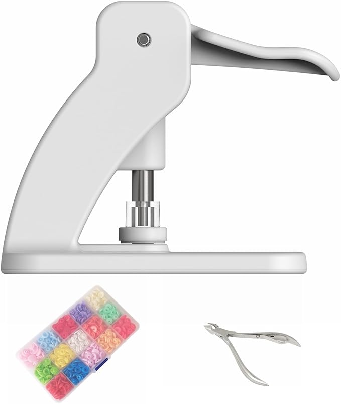 HONEYSEW Table-top Snap Buttons Pliers for 9mm,11.5mm,12.5mm,13mm Plastic No-Sew Snaps Press Fasteners Tool Kit with 150 Sets T5 Snap Buttons for Sewing, Clothing, Crafting