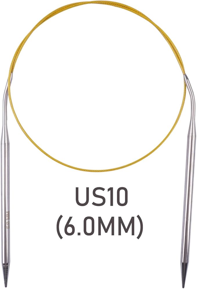 Circular Knitting Needles 32inches/80cm,Size US 10.0(6mm) Stainless Steel Round Knitting Needles for Handmade Knitting DIY