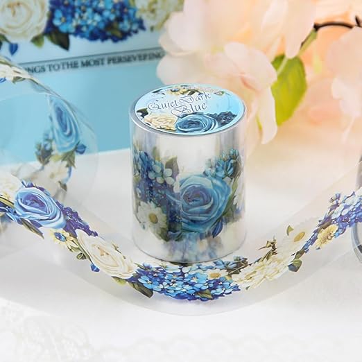 Alideco 6pcs Decorative Adhesive Tapes Fresh Literary Girl Botanical Flower Landscape PET Tape Great for Bullet Journal Supplies, Arts, Scrapbook, DIY Crafts, Planners (menghuaxianzong)