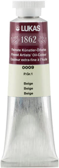Lukas 1862 Professional German Oil Paint, Beige 37 mL - w/Beeswax & Non-Yellowing Sunflower Oil, Short Drying Time, Smooth, Outstanding Lightfastness
